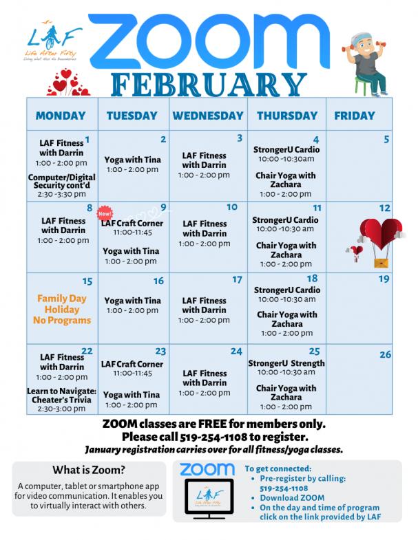 NOW AVAILABLE: FEBRUARY'S ZOOM SCHEDULE